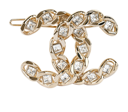 Chanel B19S Embellished CC Hair Pin, Brass, Gold, B, 3*